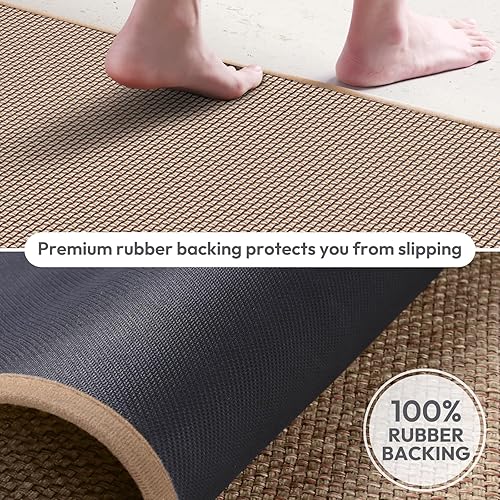 Miniatura 4 de Tapetes de cocina para piso, alfombra de cocina, antideslizante, lavable, absorbente para delante del fregadero, entrada, pasillo, tapete de puerta