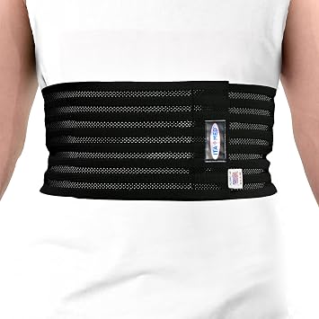 ITA-MED Breathable Elastic Rib Brace for Men, Ideal Compression Support Wrap/Belt for Broken, Cracked, Dislocated & Fractured Ribs, Made in USA Black, Medium