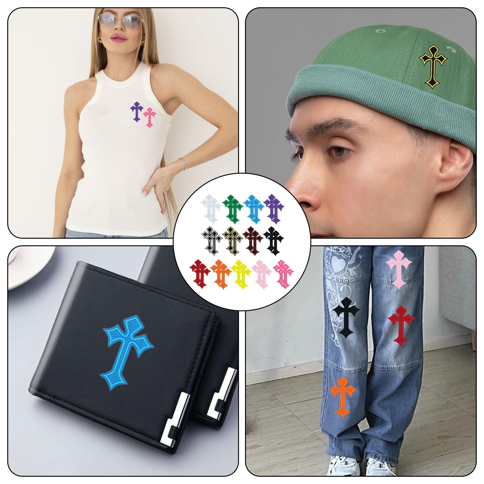 hamachan_dayo　0331 Amazon.com: QIYUDA 26 PCS Cross Patches Iron on, DIY Chrome