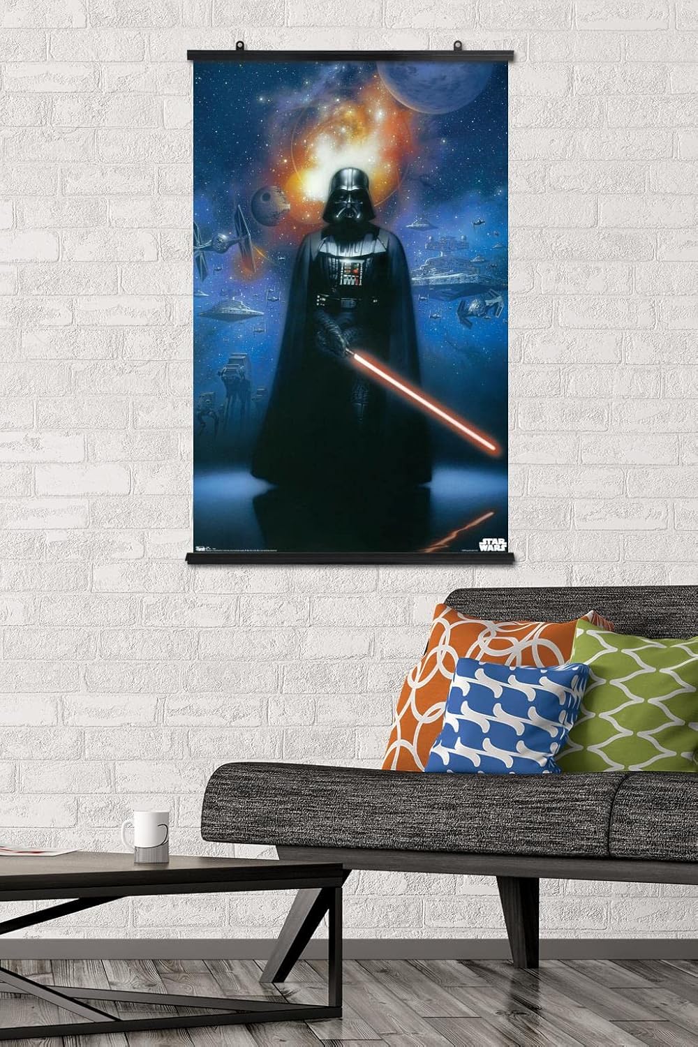 Trends International Star Wars: Saga - Vader in Space Wall Poster, 22.375" x 34", Black Framed Version