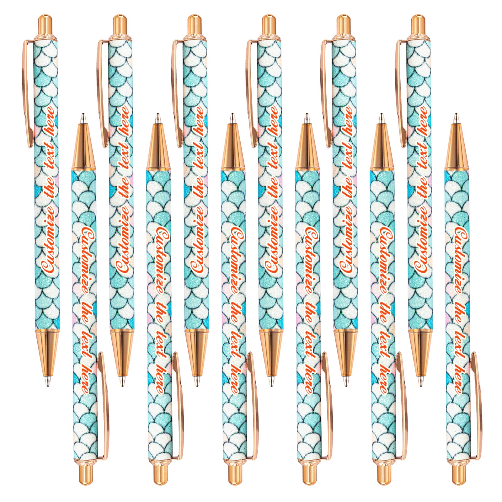 Personalized Ballpoint Pen with Name - Customized Ballpoint Pen for Women - Black Ink Pen - Smooth Writing - Cute Glitter Pen for Coworker, Student - Pretty Journaling Pen - Office Supplies - 96PCS