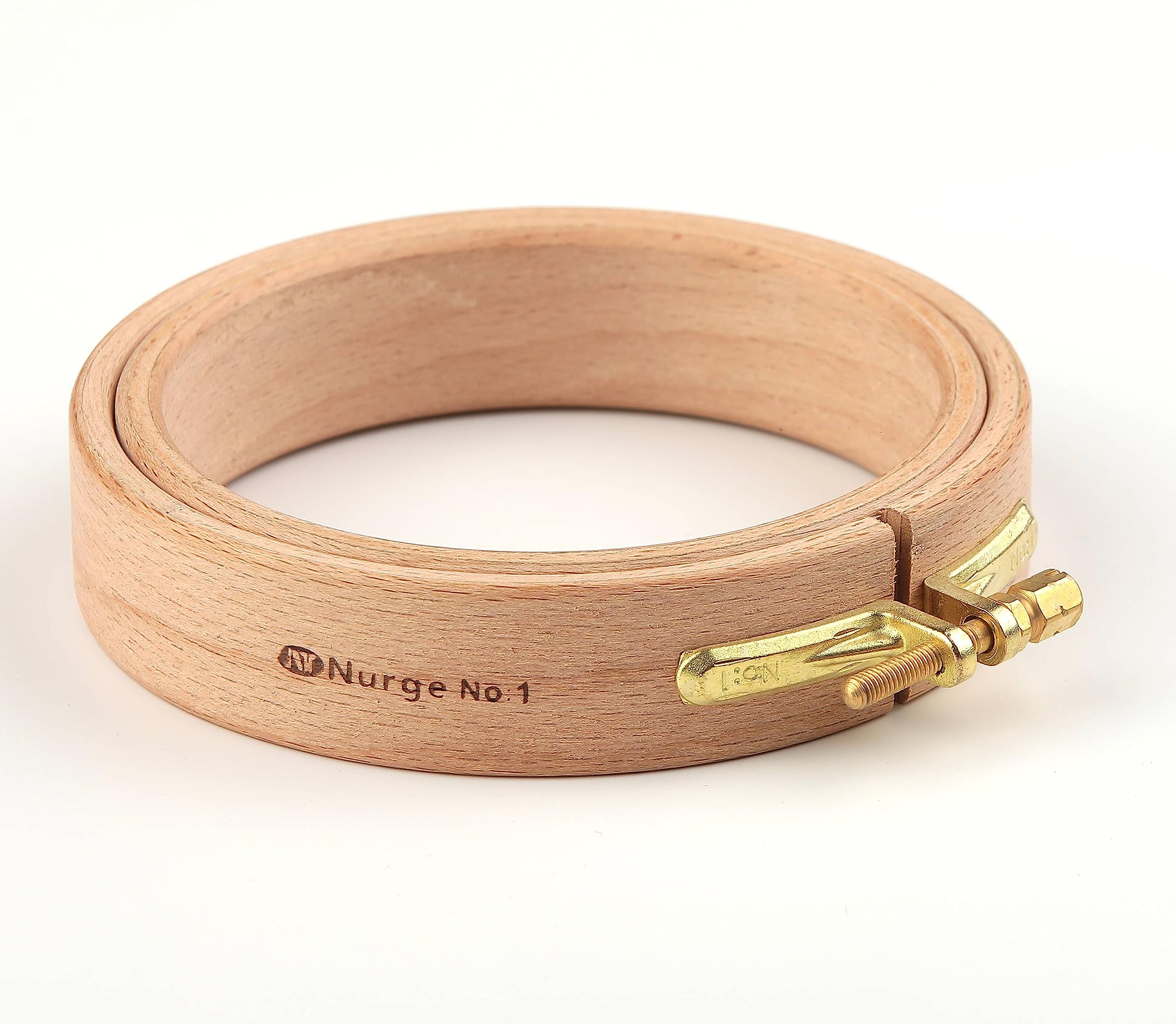Nurge Premium Quality Beech Wood Embroidery Hoop, Cross Stitch Hoop with Gold Plated Adjustable Brass Screw for DIY Projects Ideal for Crafters,Beginners &amp; Professionals - 3.94" Diameter &amp; 0.93" Thick
