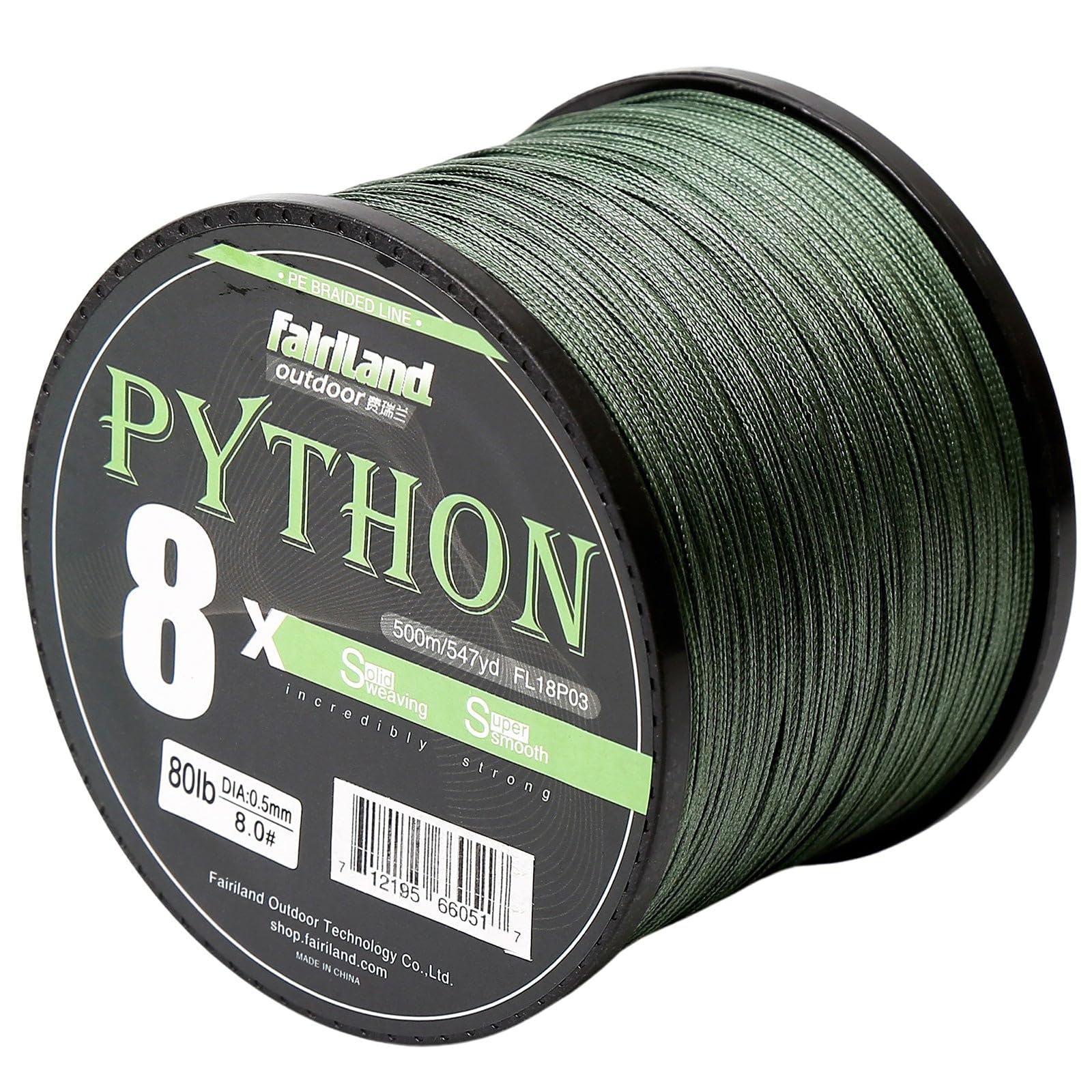 fairiland 2PCS/LOT 8 Strands Braided Fishing Line, Solid Weaving 8X Braided Line for Smooth Casting, Strong Abrasion Resistance, High Sensitivity and Zero Stretch, 21-80 Test-LB, 547yd-0.23mm-39lb