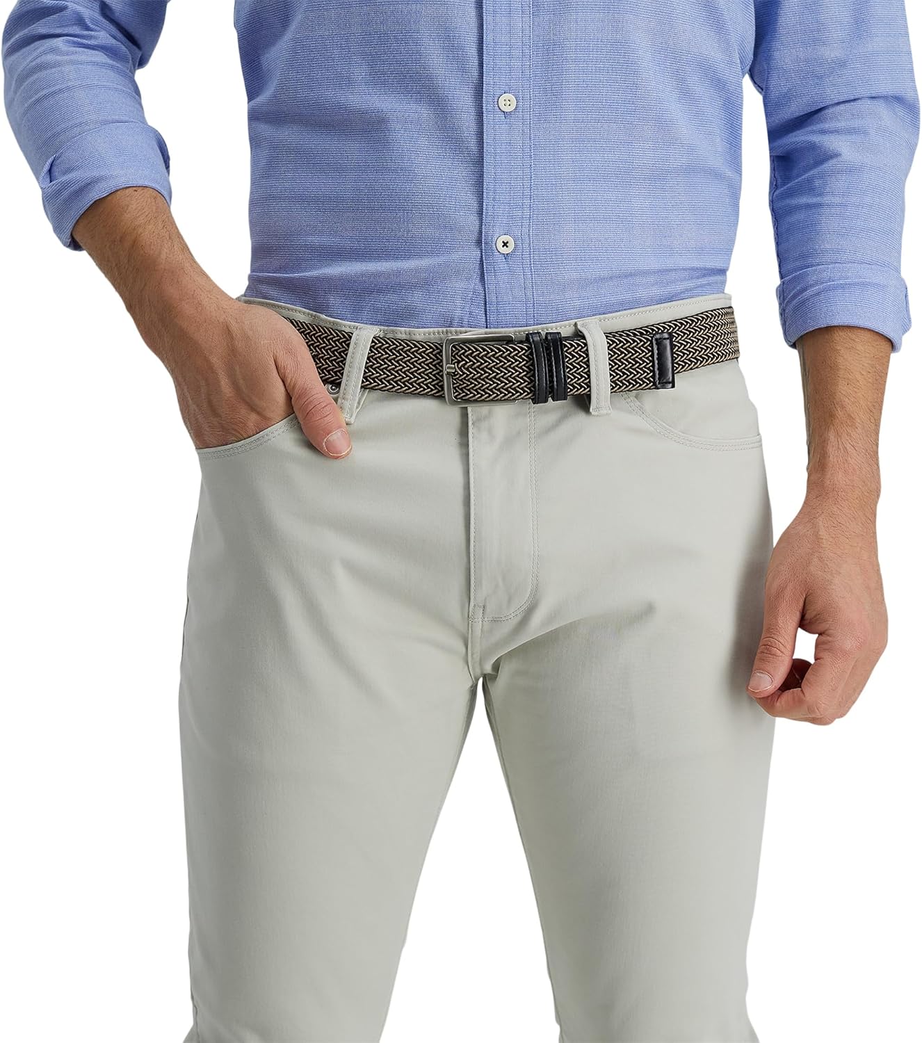 Dockers mens Casual Everyday Braided Fabric Fully Adjustable Web Belt - Image 5