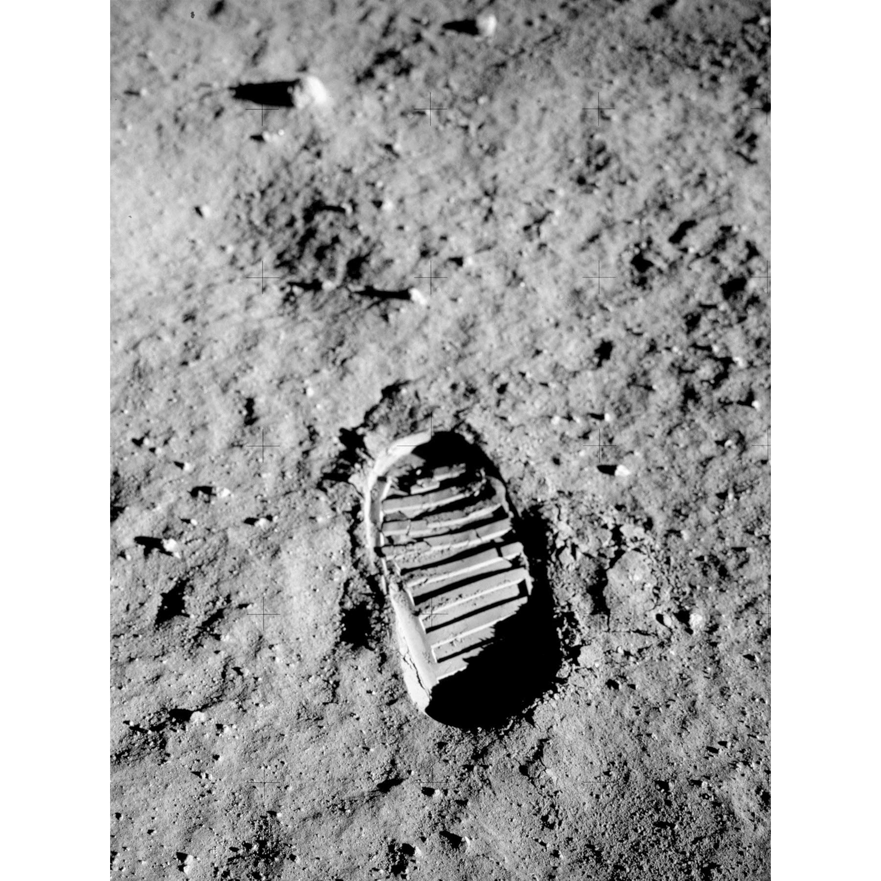 Artery8 Apollo 11 Bootprint Astronaut Aldrin Armstrong 50th Anniversary Moon Landing Large Print Poster Wall Art Decor Picture 18X24