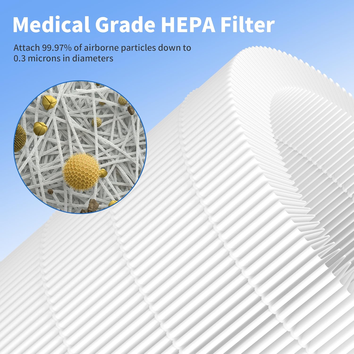 2 Packs AP-S0610L Replacement Filter Compatible with Mooka AP-S0610L Air Cleaner Purifier, 3-Stage Filtration System