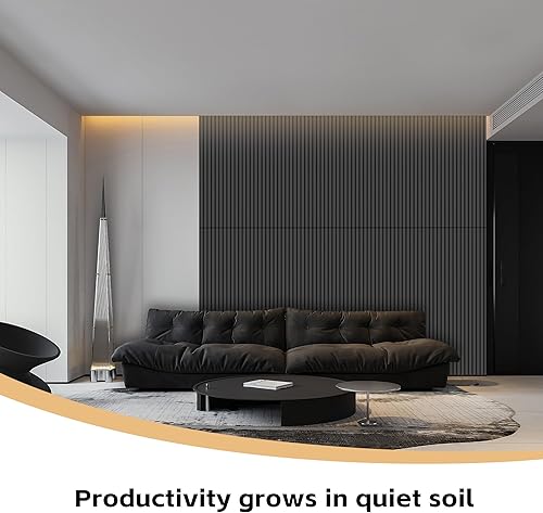 Vista 13 de RITOLLO Paquete de 4 paneles de madera para pared, paneles acústicos de listones de madera de 47.2 x 23.6 pulgadas para pared, paneles Roble natural