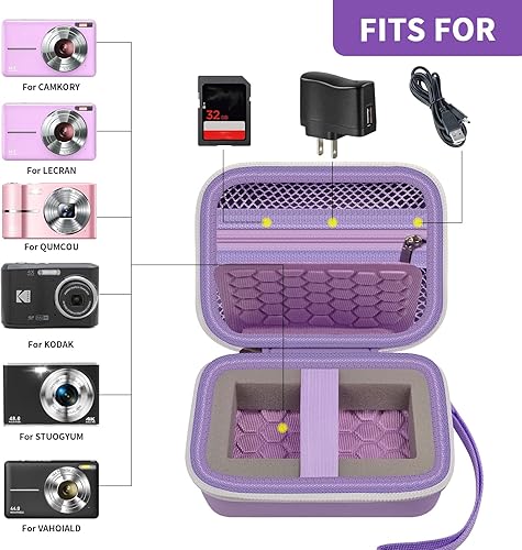 Vista 65 de AbergBest 21 Mega Pixels 2.7" LCD Recargable HD/Kodak Pixpro/Canon PowerShot ELPH 180/190 / Sony DSCW800 / DSCW830 - Funda protectora para cámara