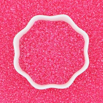 Pink Sanding Sugar Sprinkles | Valentines Edible Hot Pink Sugar Crystal