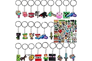 74 PCS Minecraft Keychain 24 PCS Kawaii Keychain Favors with 50 PCS...