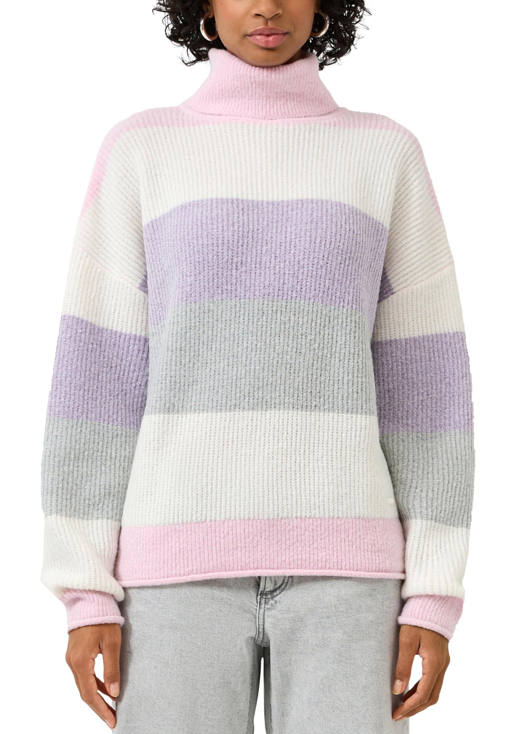 QS Damen 2175297 Pullover mit Blockstreifen (1er Pack)