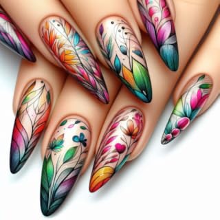 Nails Color By Number - Sparkly Nail Polish Design Art