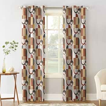 カーテン Hyg リーフモチーフを規則的に並べた3級遮光カーテン HYGGE