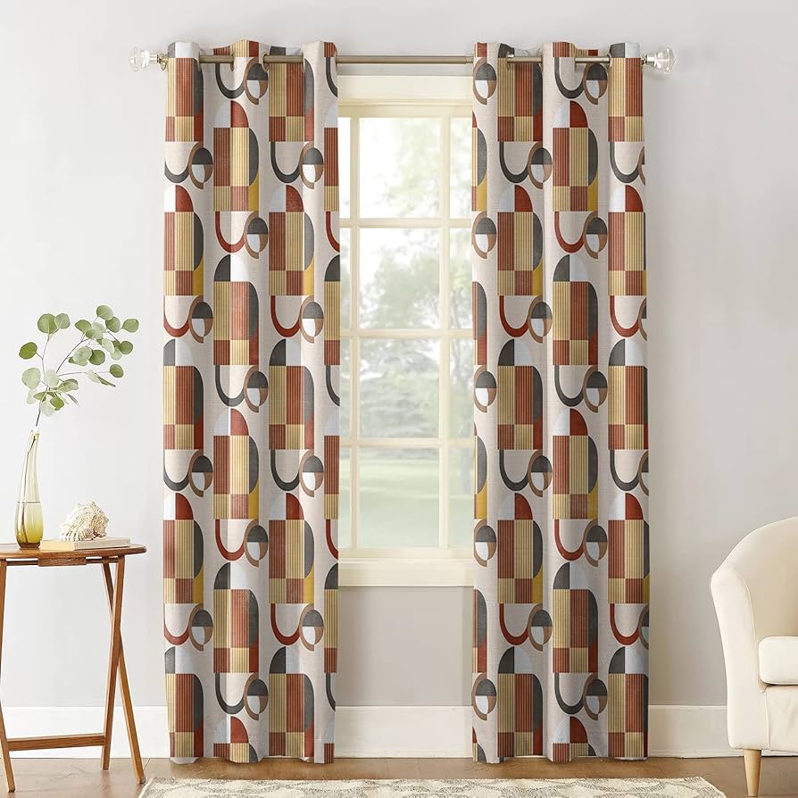 Amazon｜Xspring 遮光カーテン 寝室用 ミッドセンチュリー