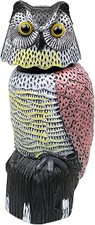 Galashield Owl Decoy to Scare Birds Away Scarecrow Fake Owl with Rotating Head