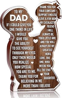 Fathers Day Presents from Daughter – Heartfelt Acrylic Plaque for Dad, Unique Father Daughter Desk Decor Sign – Birthday, Christmas or New Dad Present