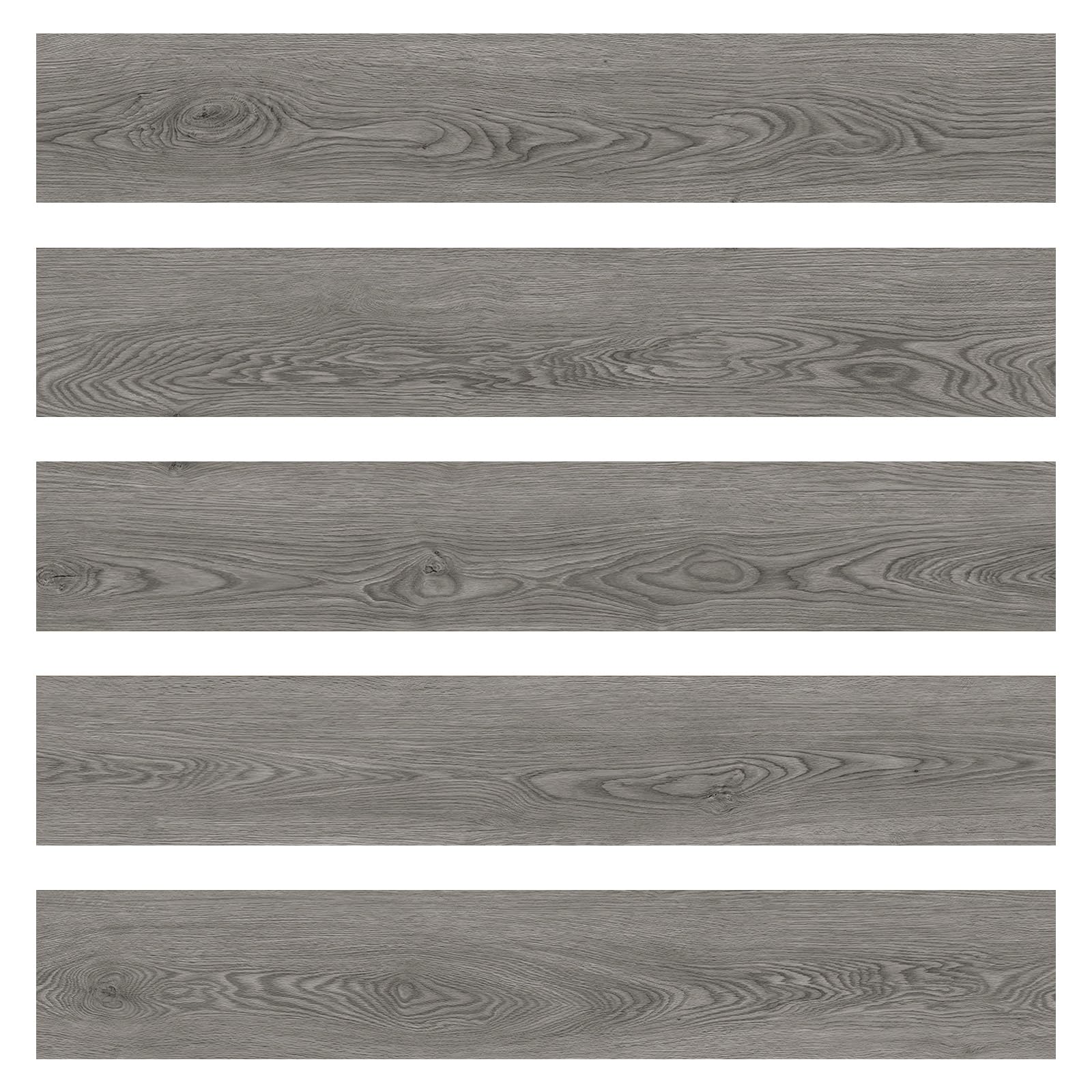Mysflosy Suelo de vinilo autoadhesivo, suelo de PVC con aspecto de madera, impermeable, color roble gris, 15,24 cm x 91,44 cm, revestimiento de vinilo, 36 tablones, cobertura de 5 m²