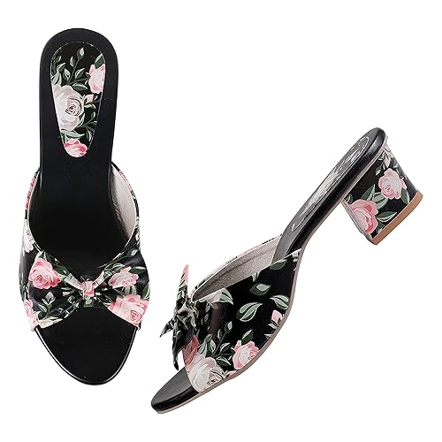 Fine Fashion Flower Print women & Girls High Heel Fashion sandal
