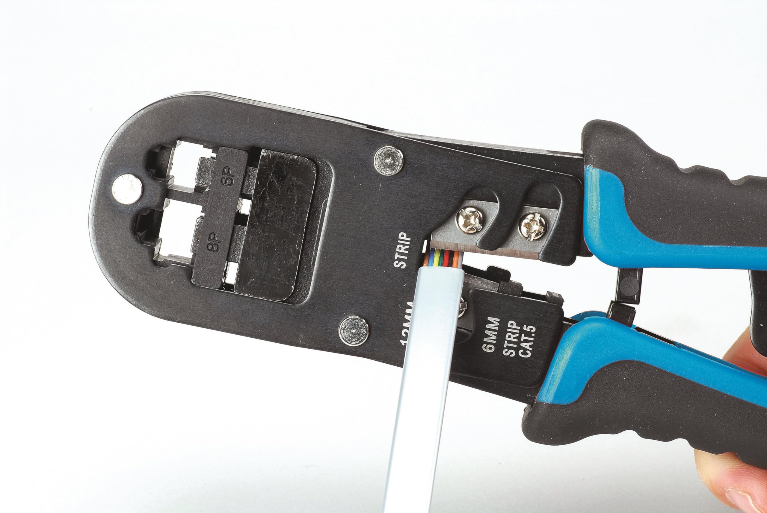 ALYCO 108375 - Alicates de carraca para engastar terminales de red RJ11-RJ12-RJ45-6P6C mango bimateriales