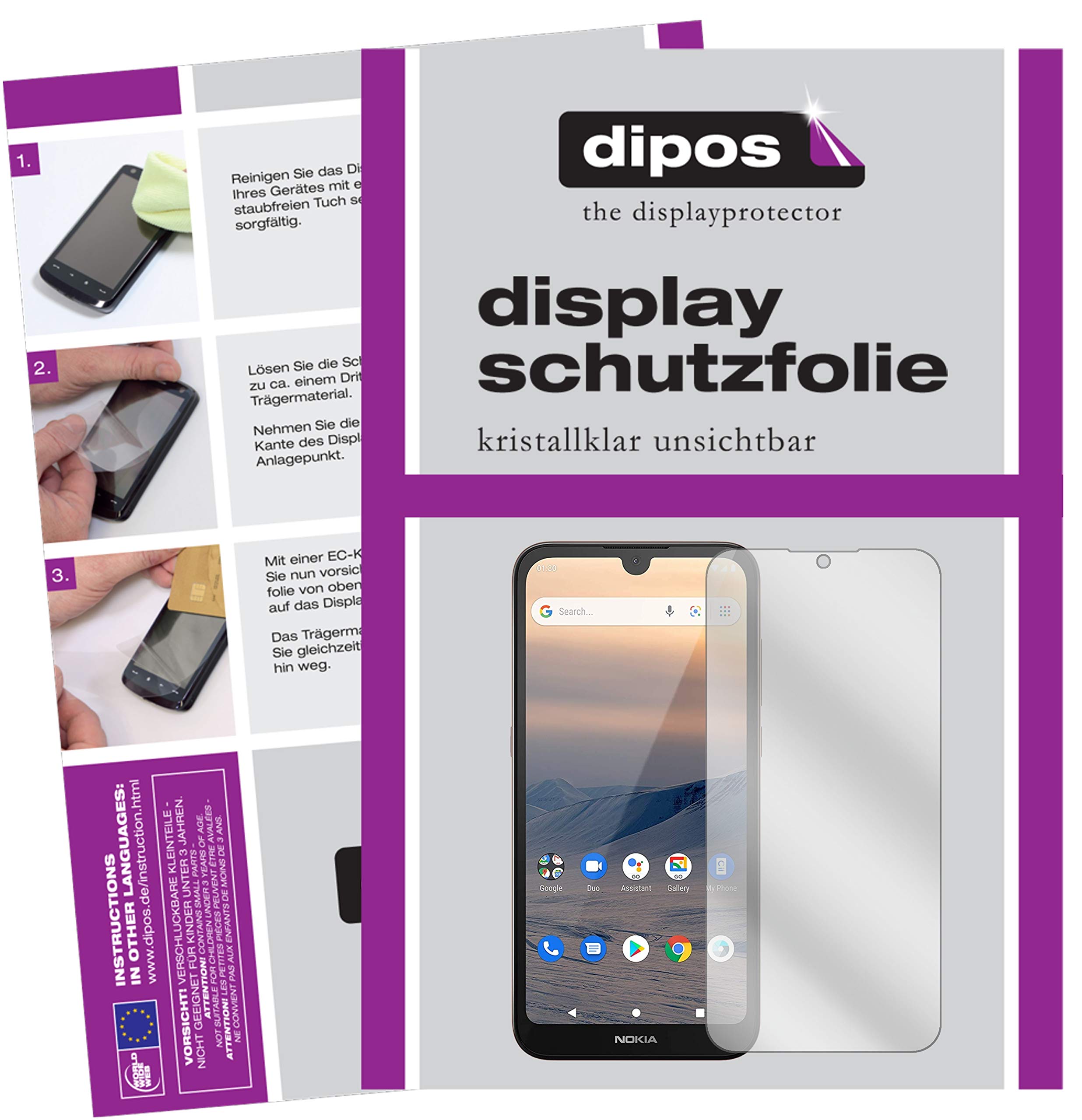 Cadorabo Protezione Display Nokia Lumia 1320 - Vetro Blindato 9H
