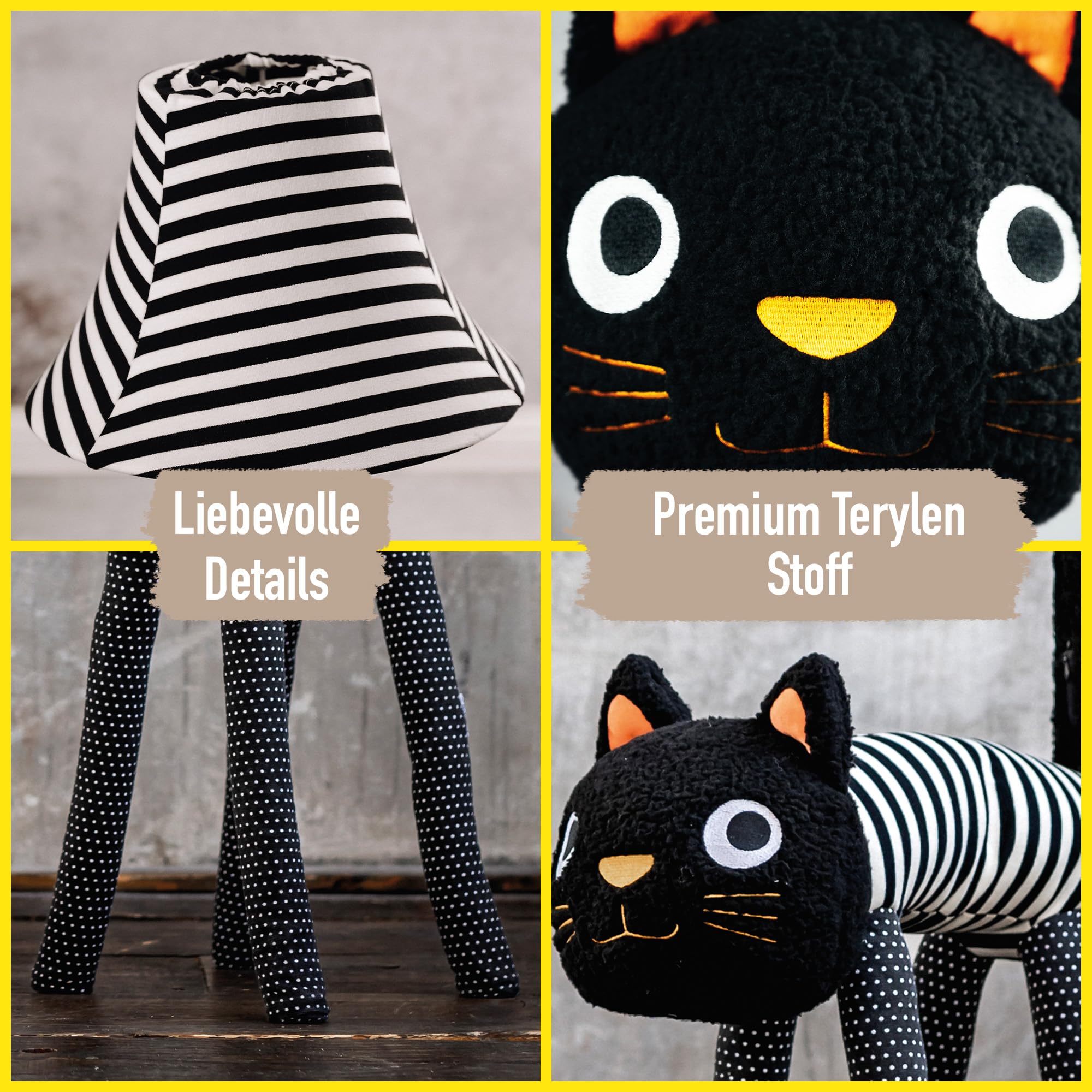 Happy Lamps Luna die Katze LED-Stehlampe 126cm Kinderzimmer Deko | handgefertigt, kindersicher, ideal fürs Kinderzimmer, Geschenkidee