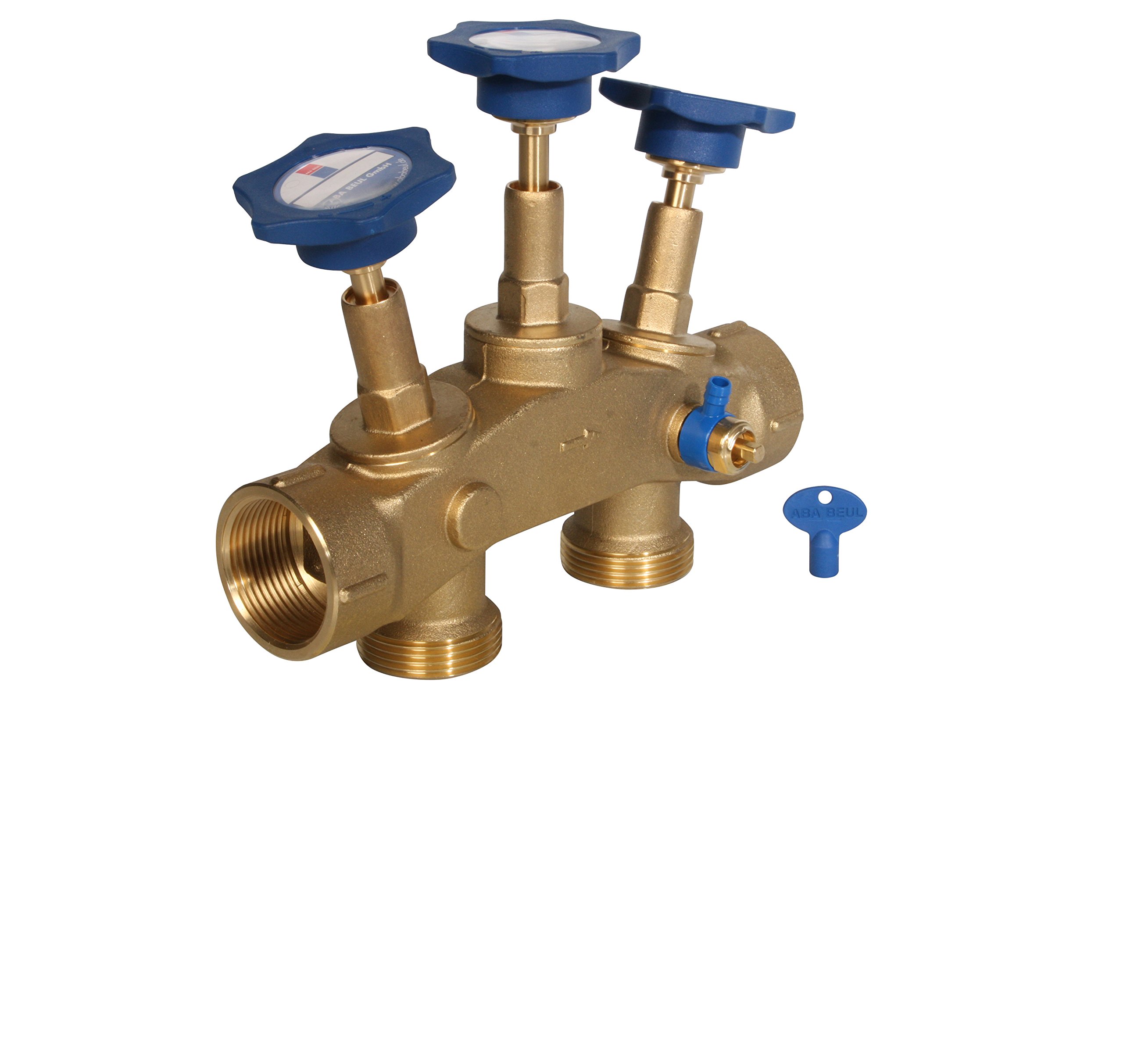 Montageblock 1 1/2"IG x 1 1/2" AG mit Verschneidung und Bypassfunktion sowie Probeentnahmehahn