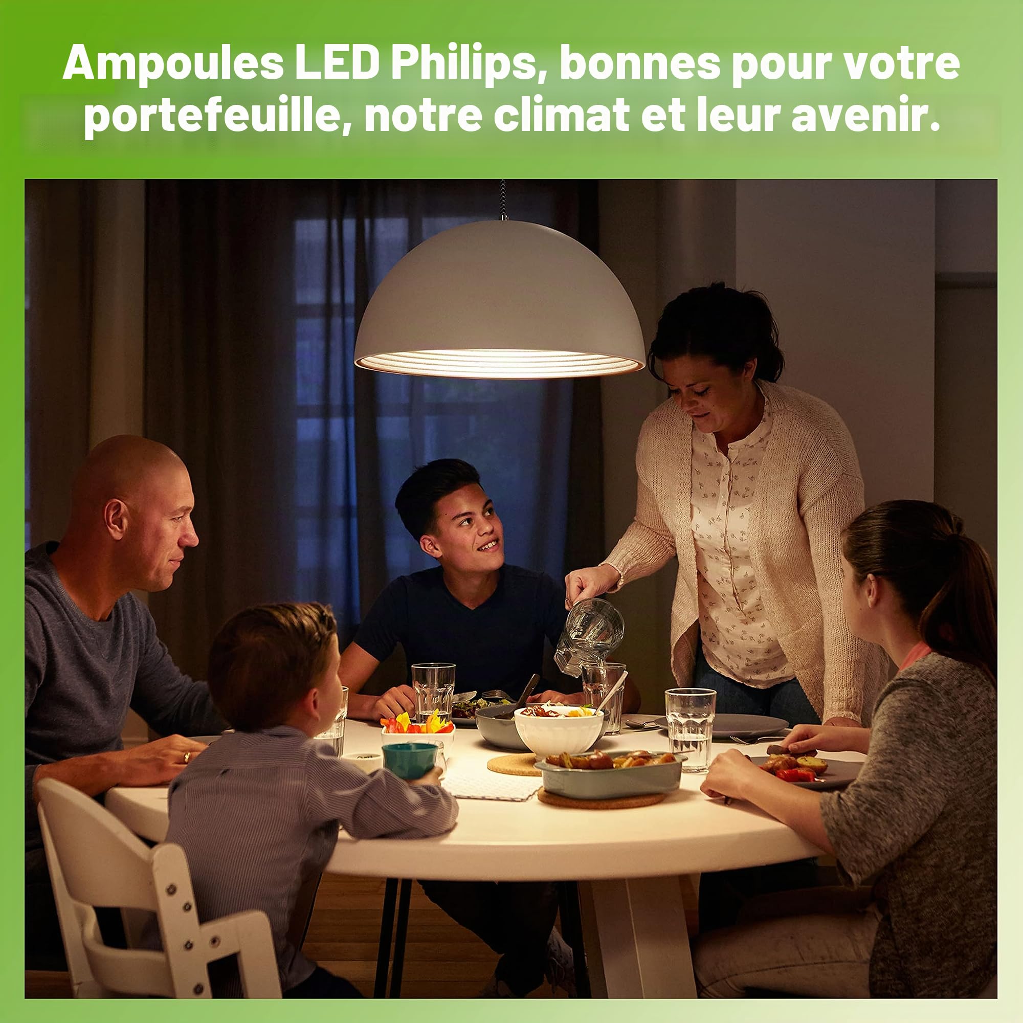 PHILIPS Ampoule LED WarmGlow, remplacement pour 80 W GU10, blanc chaud (2200-2700 K), 575 lumens, à intensité variable (Lot de 5)