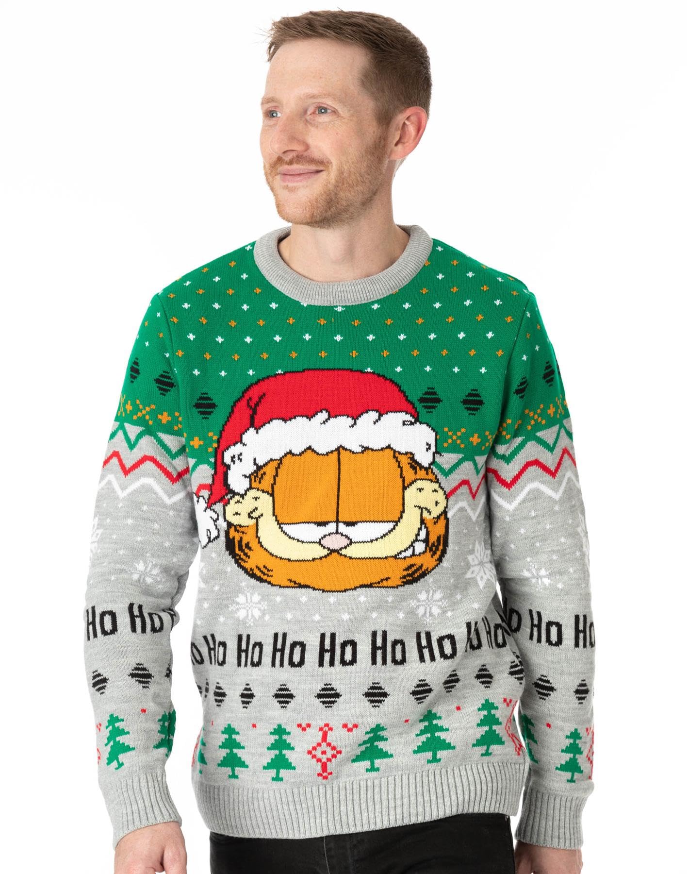 Garfield Men's Christmas Jumper - Grey - S
