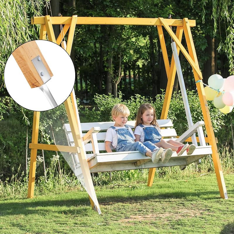 BOJIUKEJI set 4 suporturi de fixare pentru stâlpi de gard din lemn în formă de L, consolă de îmbinare grinzi de 44 cm pentru sol