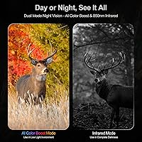 Vista 4 de Night Thunder X3 Gafas de visión nocturna - Prismáticos de visión nocturna de 4K con modo de color AI para adultos con foto de 40MP, alcance de 1384