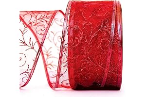 2.5-Inch-Wide Red Ribbon for Christmas Tree