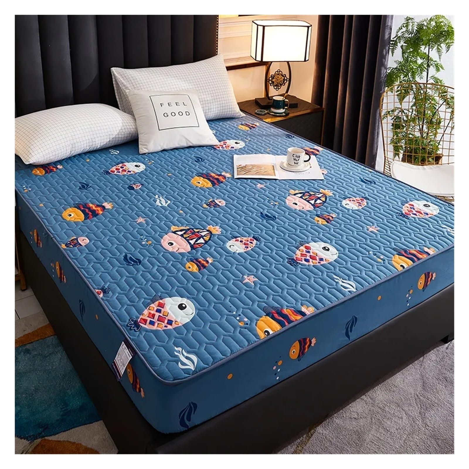 Mattress Protector Waterproof Thicken Mattress Pad Protector Fitted Sheet Bed Cover Latex Mat 150x200 180x200 160x200(12,80x200x30cm)
