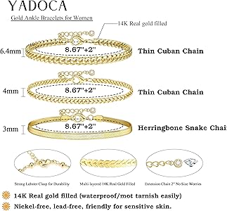 Bracelet De Cheville Femme MONOZO Avec Initiale Or 14 Carats - Motif Tournesol - Longueur Réglable 21.5+5.1 Cm - Hypoallergénique