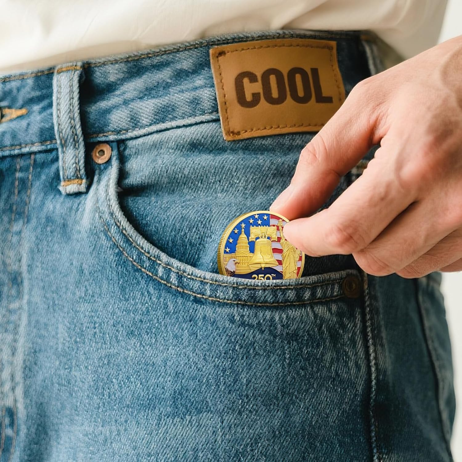 America 250th Anniversary Commemorative Coin, US 250th Anniversary Tribute Coin, US 250th Anniversary 1776–2026 Patriotic Coin, for Patriotism, History Lovers (B 10PCS)