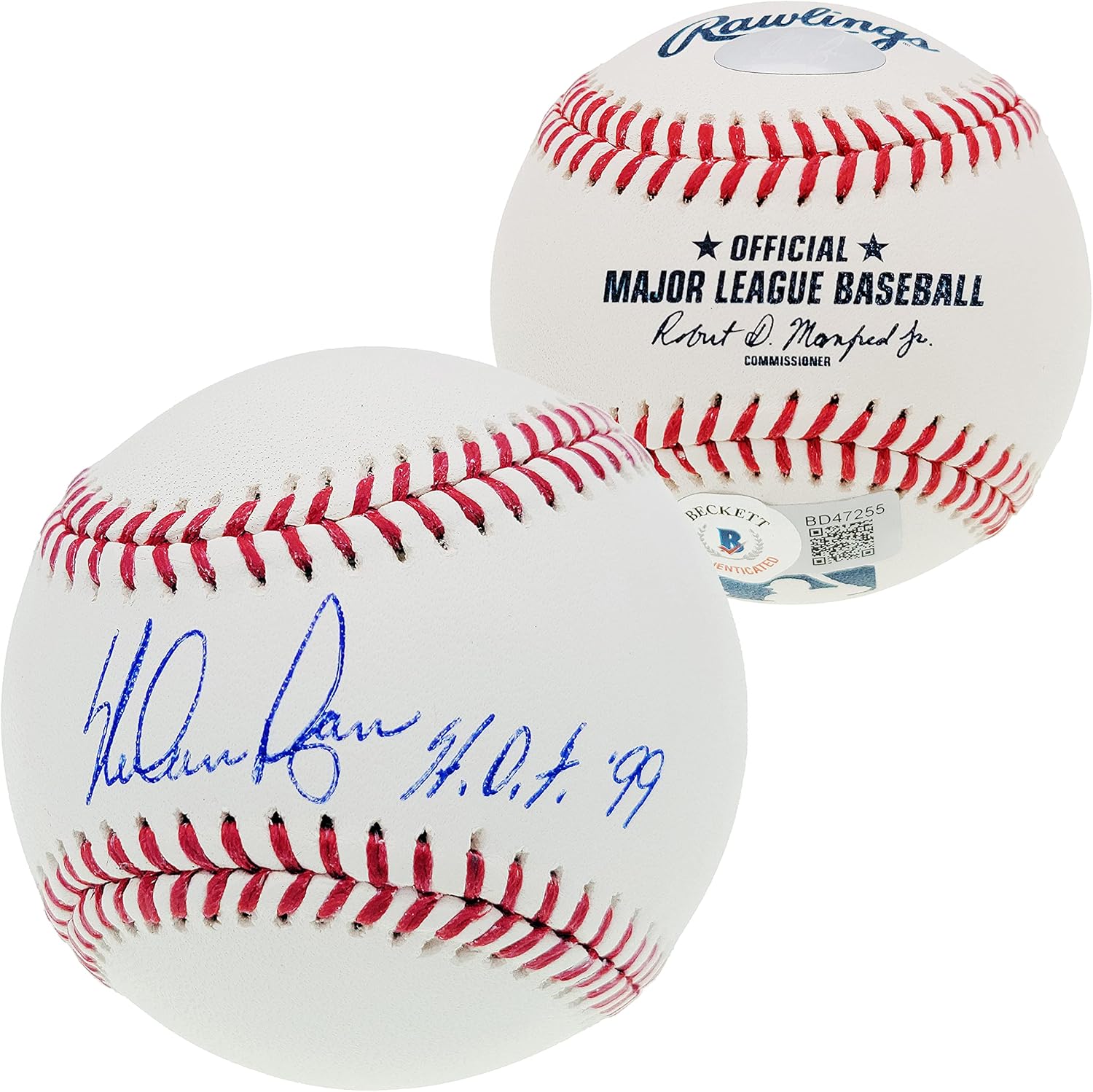 Nolan Ryan Autographed Official M.L.B Baseball Rangers"HOF 99" Beckett BAS Stock #201272