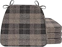 Vista 134 de AAAAAcessories - Cojines para silla en forma de D, 2" de espesor, almohadillas para sillas de comedor con lazos y removibles, cubierta lavable a