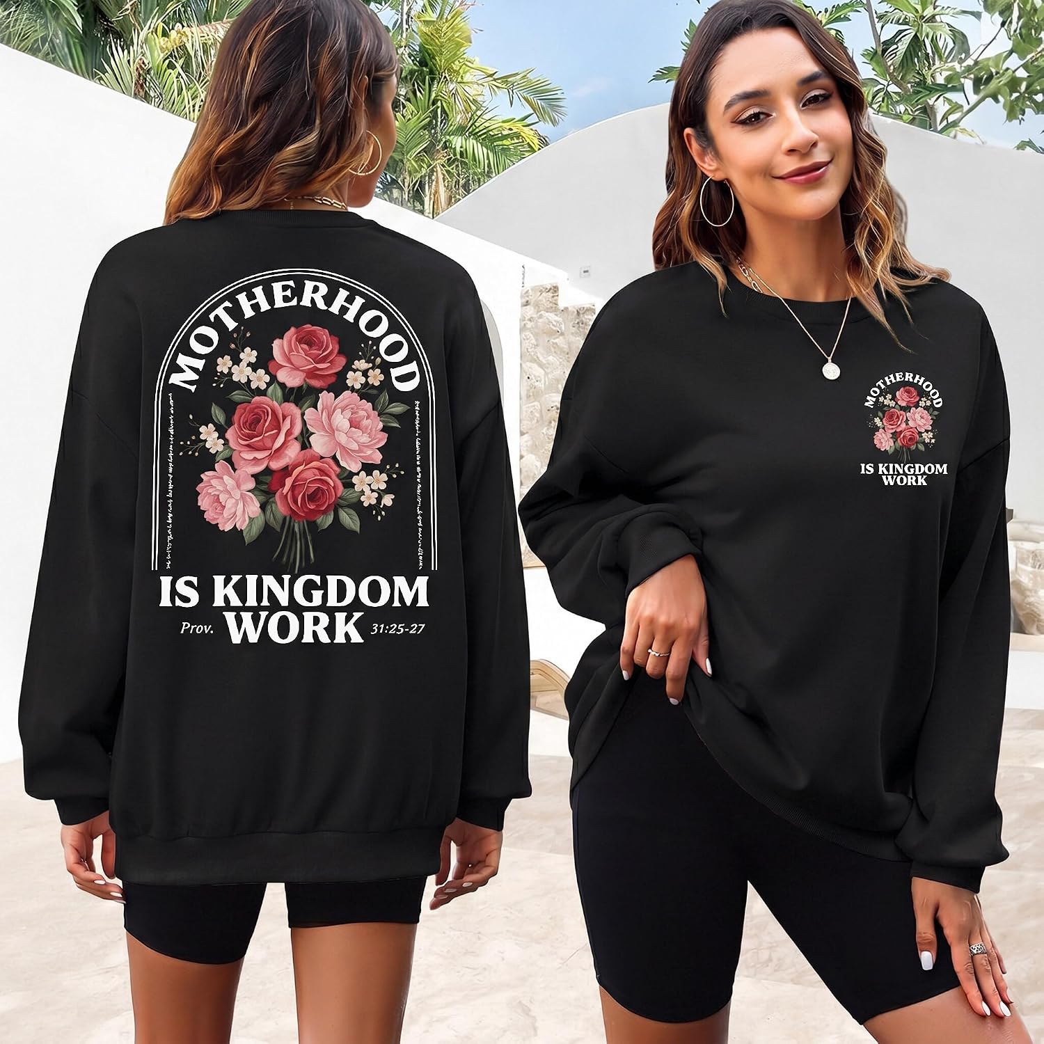 Overstimulated Moms Club Sweatshirt – Women's Oversized Crewneck Pullover — view 5