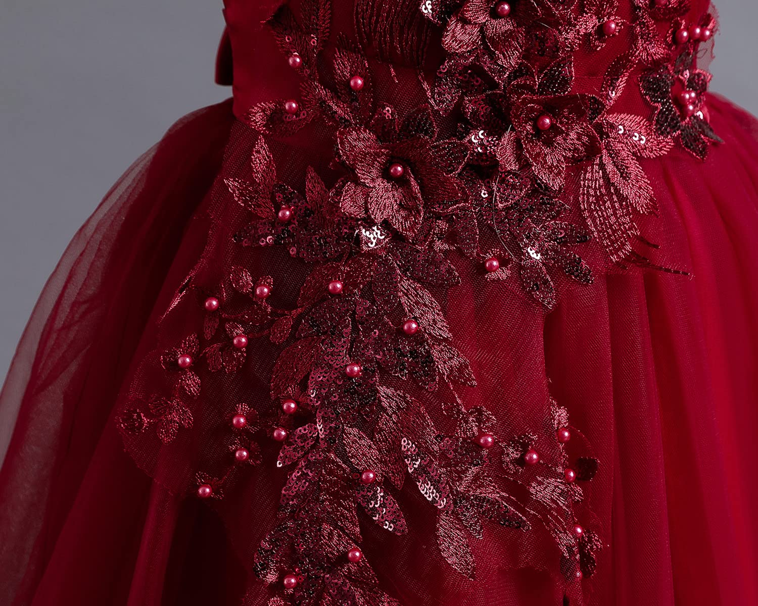 TTYAOVO Robe à Fleurs pour Filles Concours de Mariage Princesse Robe de Bal Longue