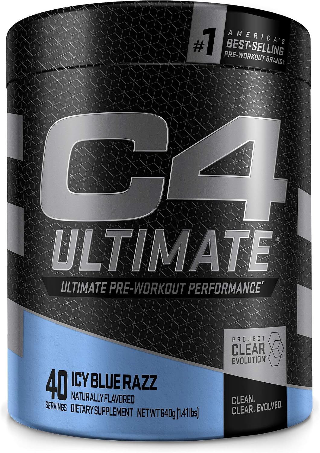 Cellucor C4 Ultimate Pre Workout Powder ICY Blue Razz - Sugar Free Preworkout Energy Supplement for Men & Women - 300mg Caffeine + 3.2g Beta Alanine + 2 Patented Creatines - 40 Servings