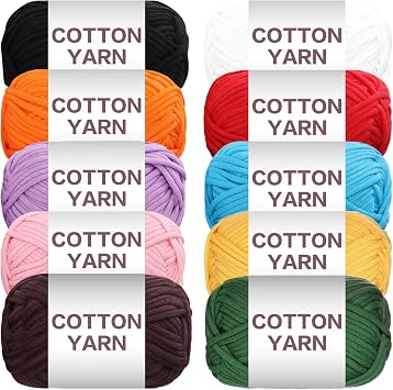 1050g Beginners Yarn Kit for Crocheting and Knitting,Cotton Nylon Blend Yarn for Hand DIY Bag Basket Dolls and Cushion F