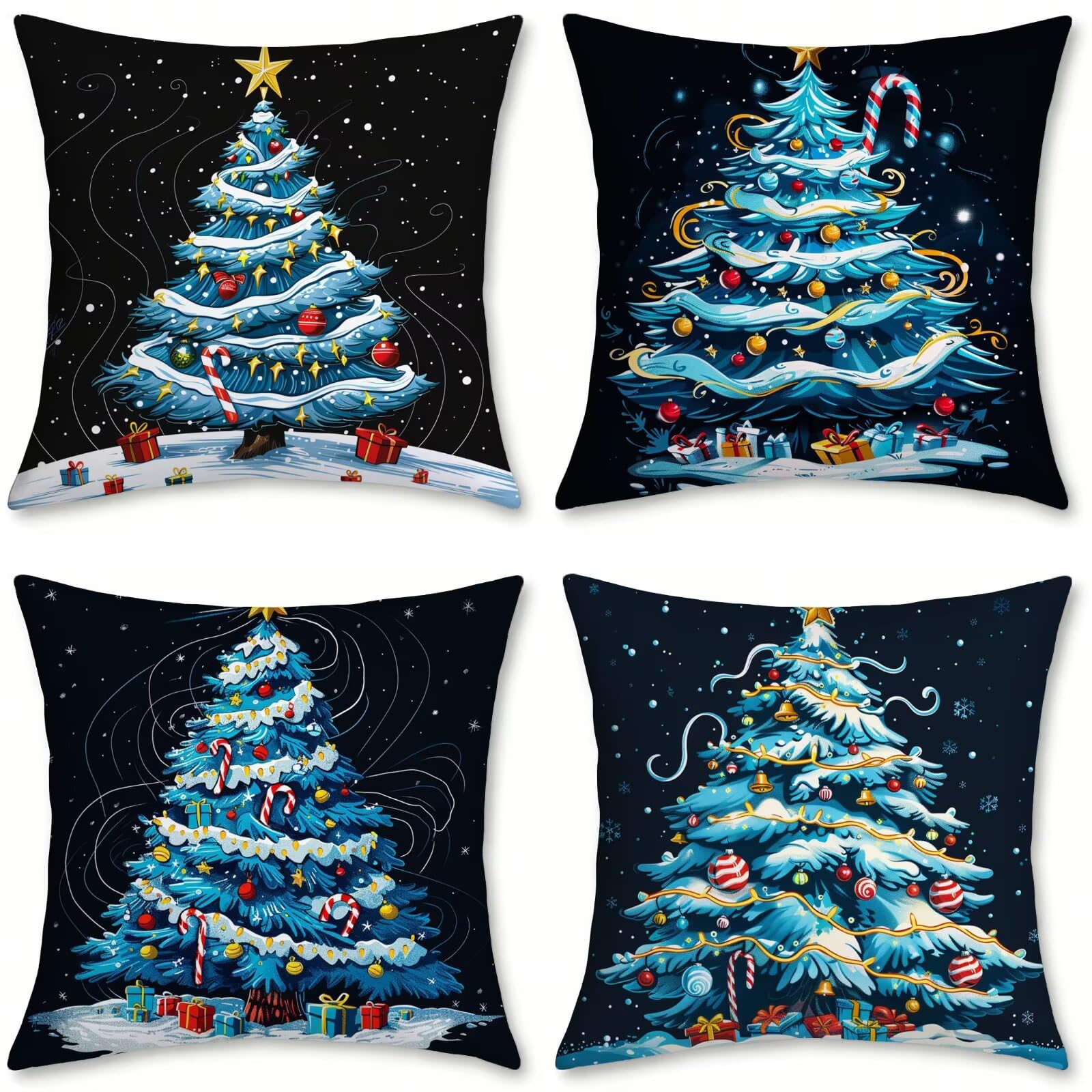Coussin extérieur cyan 60x60cm lot de 4 pour une déco de jardin printanière et festive