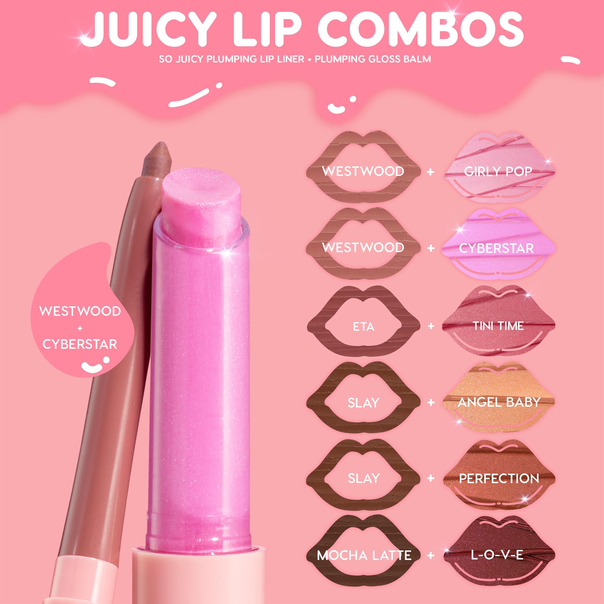 ColourPop So Juicy Plumping Lip Gloss Balm - Hydrating Lip Gloss & Balm with Peptides & Pearl Finish - Non-Sticky Formula - Visibly Plumps Lips & Delivers Buildable Color - Tini Time (0.07 oz)