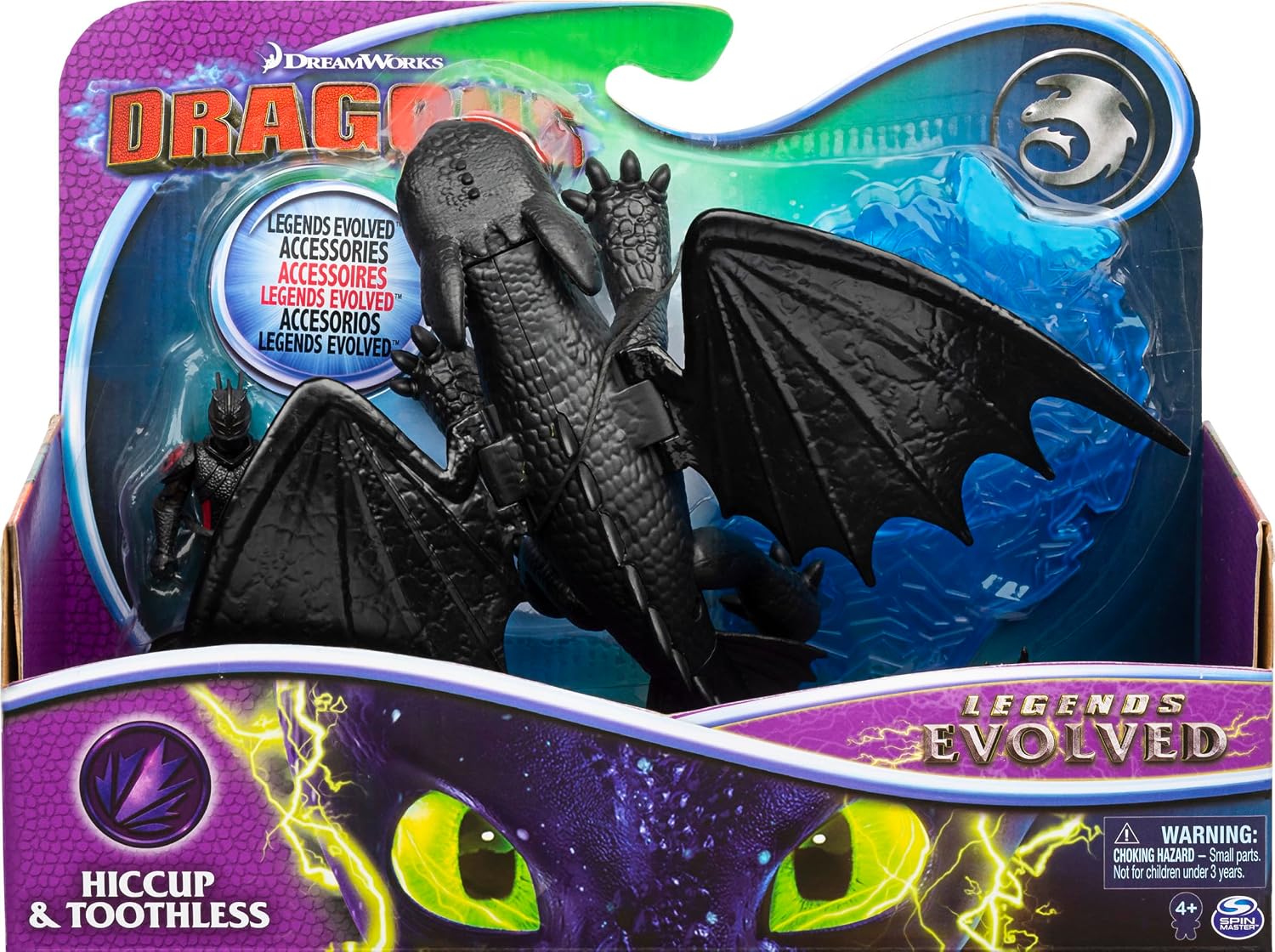 Dreamworks Dragons Legends Evolved, Hiccup & Toothless, Dragon with Viking Figure and Accessories