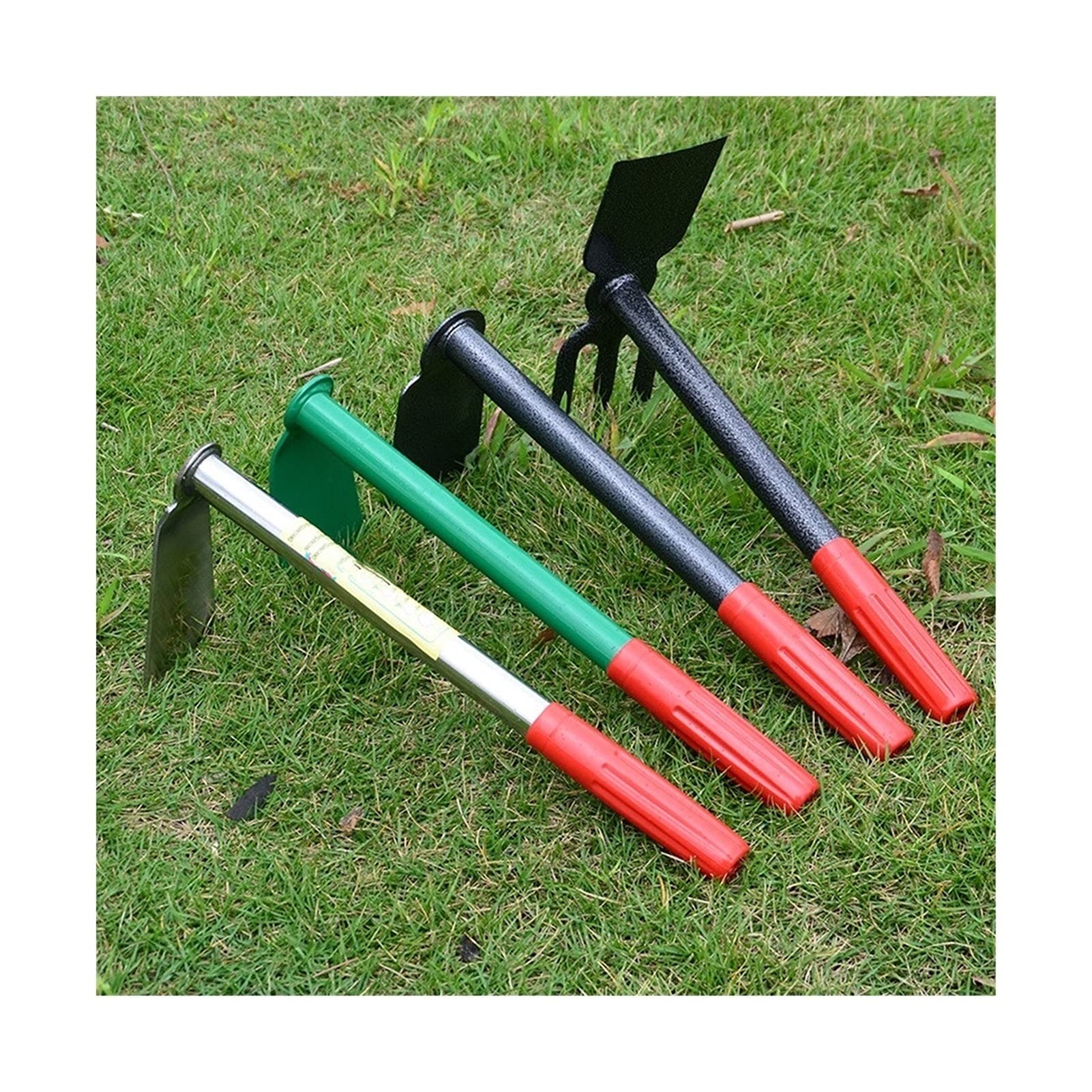 1 pieza de azada de herramientas de mano - Azada de acero con mango antideslizante Pico de jardín portátil Rastrillo Pala Excavadora de excavación para plantar Herramientas agrícolas Herramientas de j
