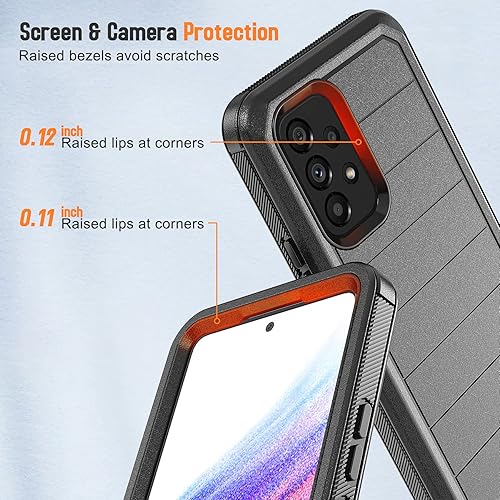 Miniatura 3 de Funda diseñada para Samsung Galaxy A53 5G con clip para cinturón y soporte, funda resistente de triple capa de cuerpo completo con protector de