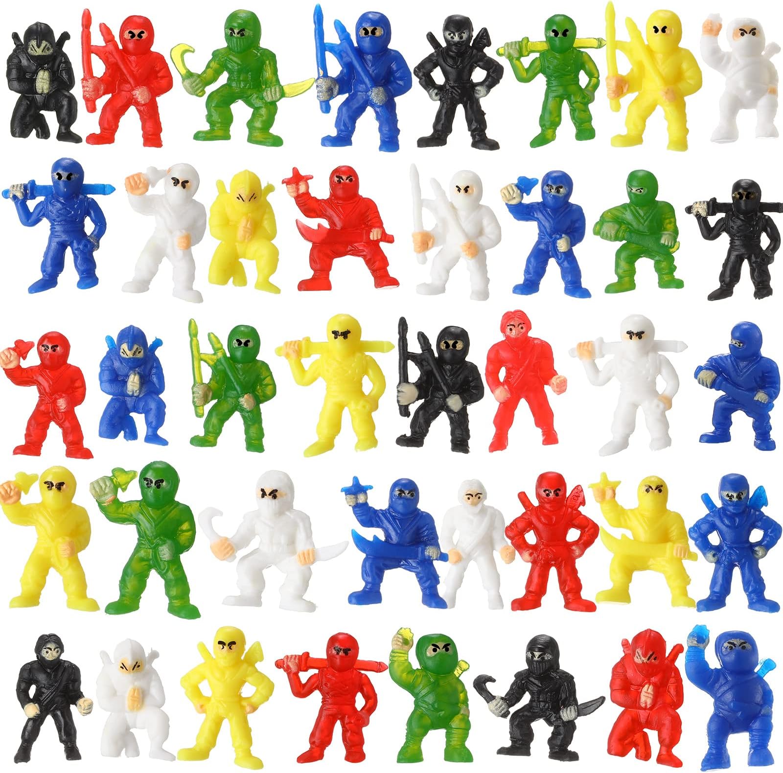 Chivao Mini Ninja Figurines Party Favors Toys Assorted Action Warrior Figures Playset Ninja Party Supplies Cake Topper for Birthday(200 Pack)