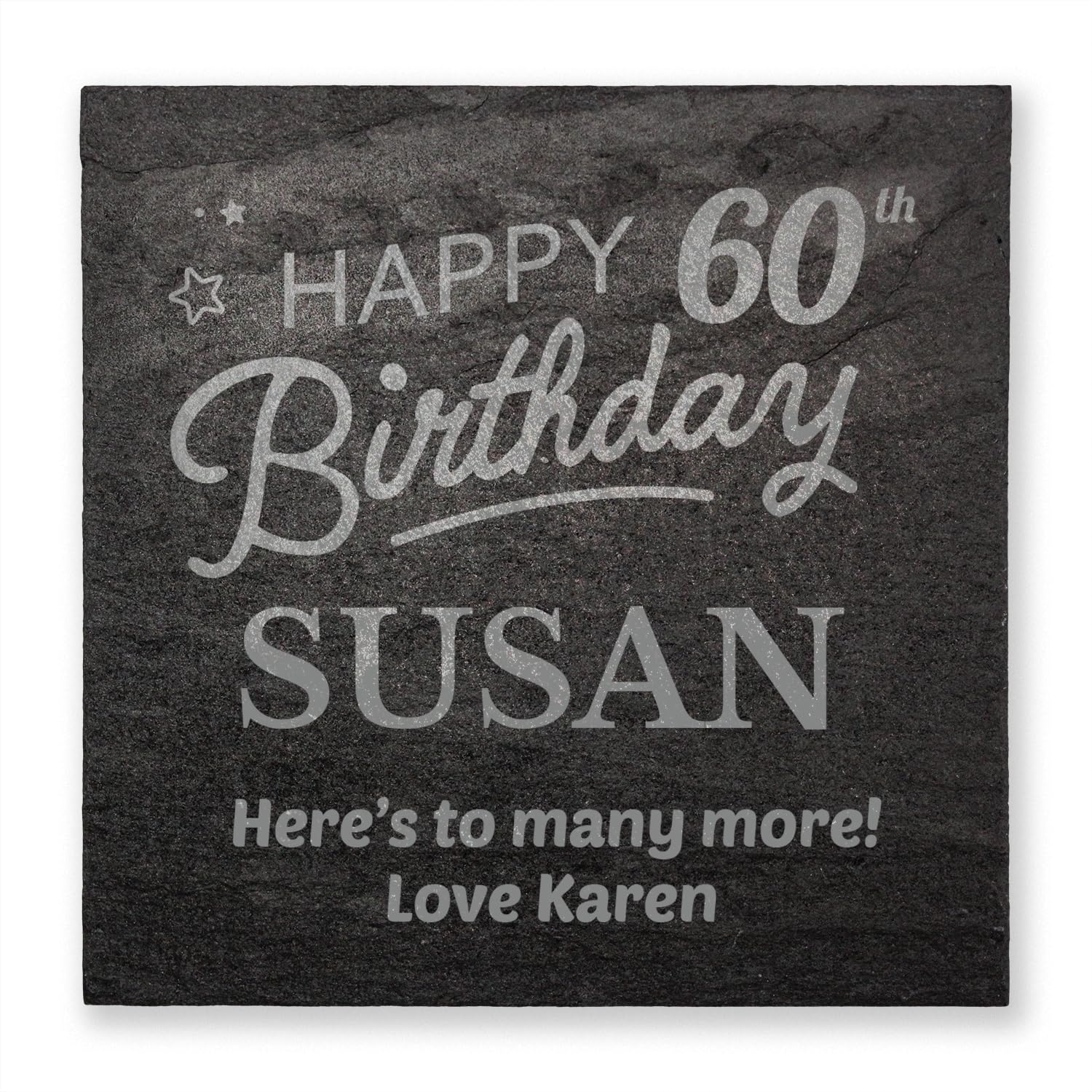 1 Personalised Customised Engraved Square Occasion Birthday Anniversary New Home Christmas Slate Drinks Coaster Gift Present 100mm X 100mm Primary Teaching Services (Natural Finish)