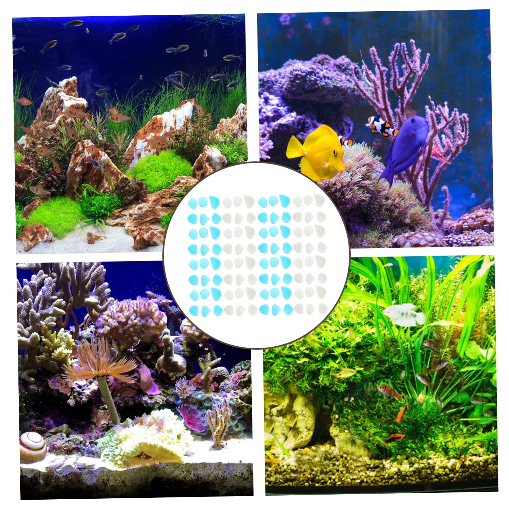 HOODANCOS 200Pcs Glow The Dark Rocks Luminous Stones for Outdoor Landscaping Fish Tank Decorations Each