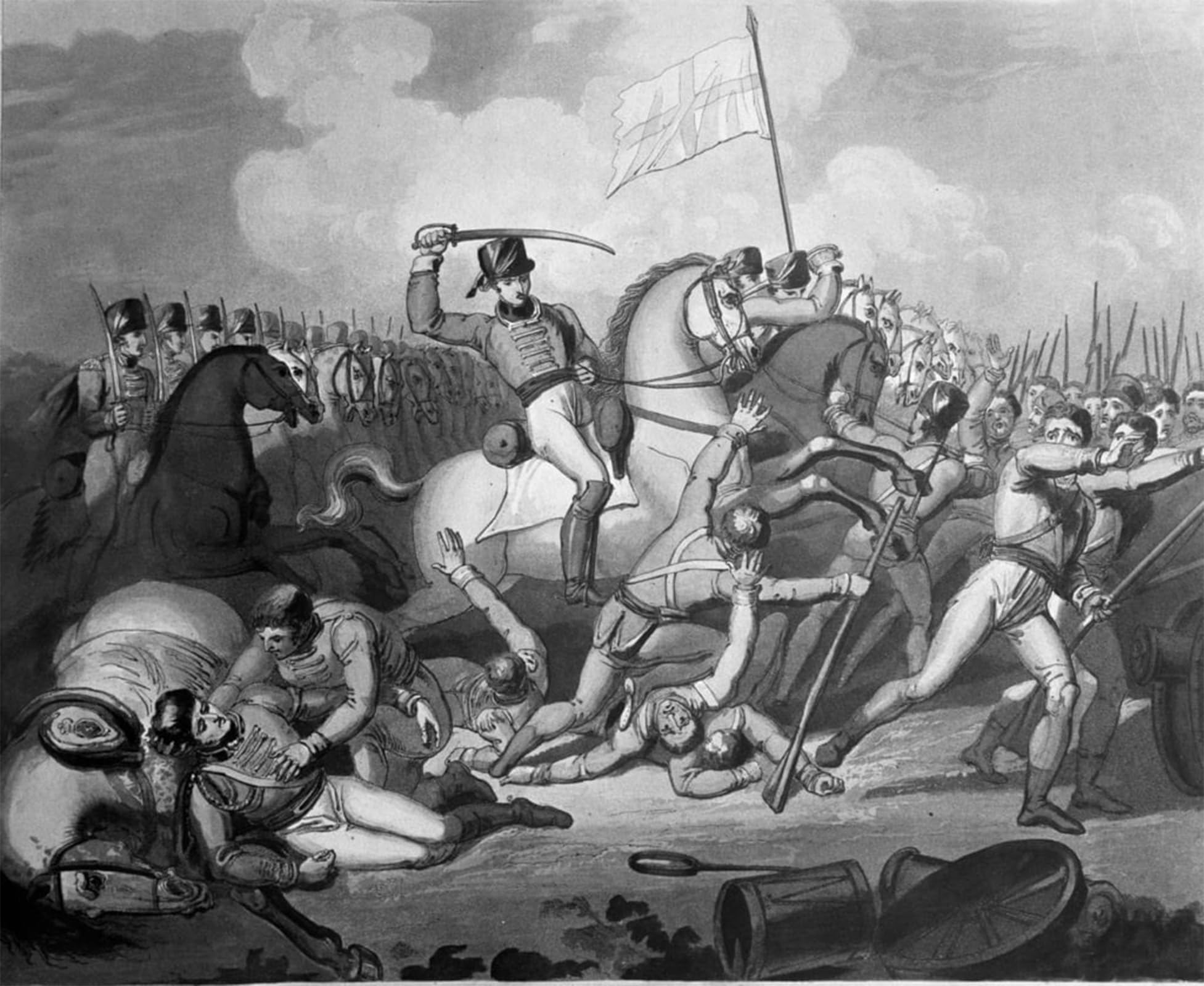 SERENDIPITP Retro Picture Poster Wall Art Pictures Painting Cavalry Charge Against French Infantry Battle of Salamanca July by Richard Westall Wall Art Canvas Print for Wall Decor 60x90cm