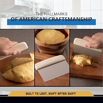 Dexter-Russell S196PCP Sani-Safe 19783 Dough Cutter/Scraper, 6 x 3 Stainless Steel Blade with Textured White Polypropylene Handle, NSF, Baking Tool and Bench Scraper, USA Made
